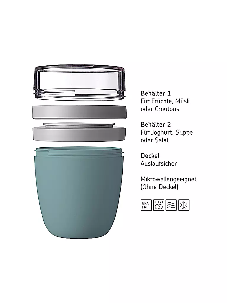 MEPAL | Lunchpot ELLIPSE Mini 300 + 120ml Nordic Sage | grün