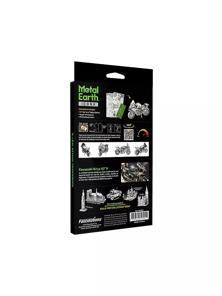 METAL EARTH | 3D Modellbausatz aus Metall "Iconx" Kawasaki Ninja H2R | keine Farbe