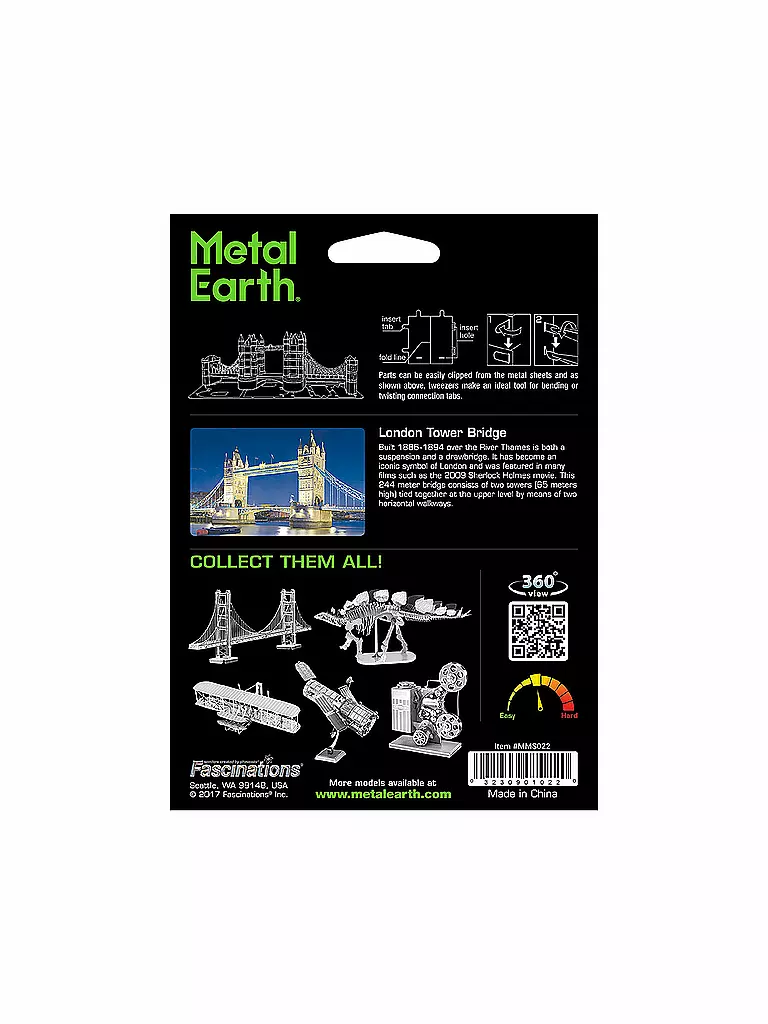 METAL EARTH | 3D Modellbausatz aus Metall - London Tower Bridge | keine Farbe