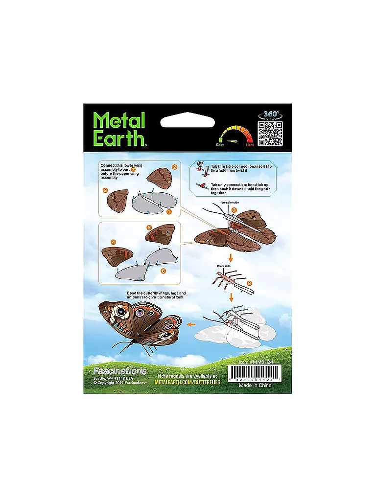 METAL EARTH | 3D Modellbausatz Butterfly Buckeye | keine Farbe