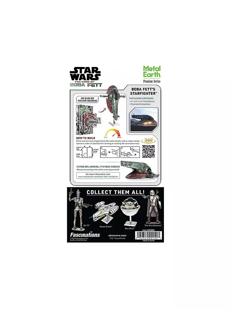 METAL EARTH | Premium Series STAR WARS Mandalorian - Boba Fett's Starfighter | keine Farbe