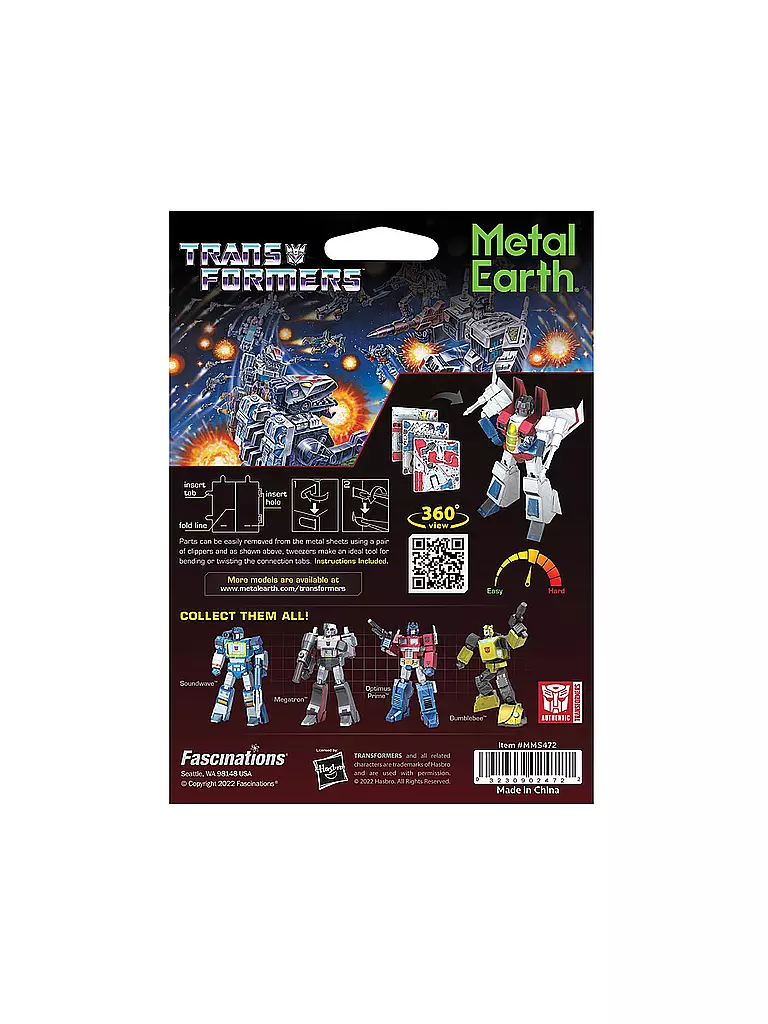 METAL EARTH | Transformers: Starscream | keine Farbe
