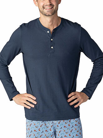 MEY | Pyjama Langarmshirt  yacht blue