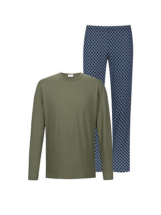 MEY | Pyjama SLEEK CIRCLES black forest green