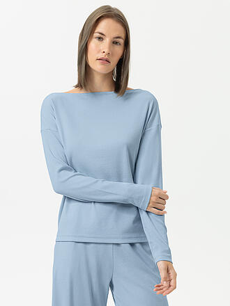 MEY | Pyjama Langarmshirt CASUAL RIB powder blue