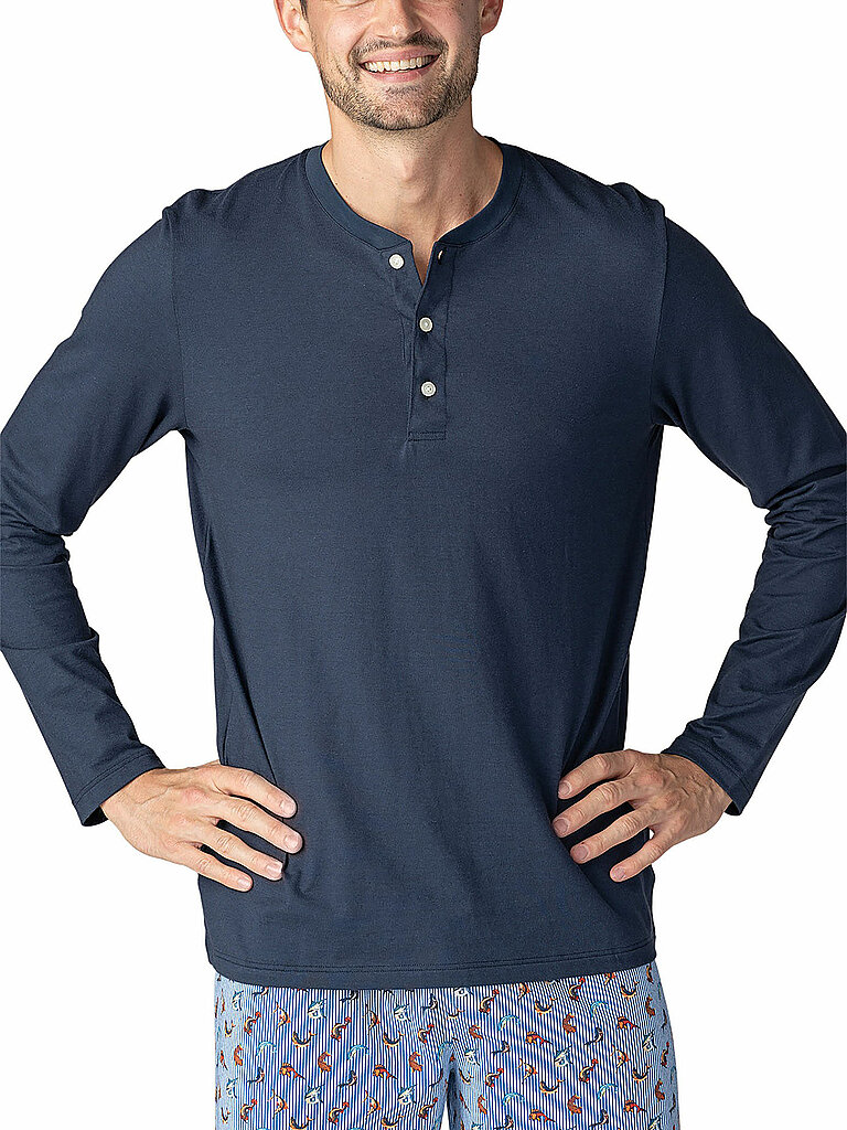 Mey Loungewear Serie Ringwood Herren Homewear Shirts Yacht Blue XXL(XXL)