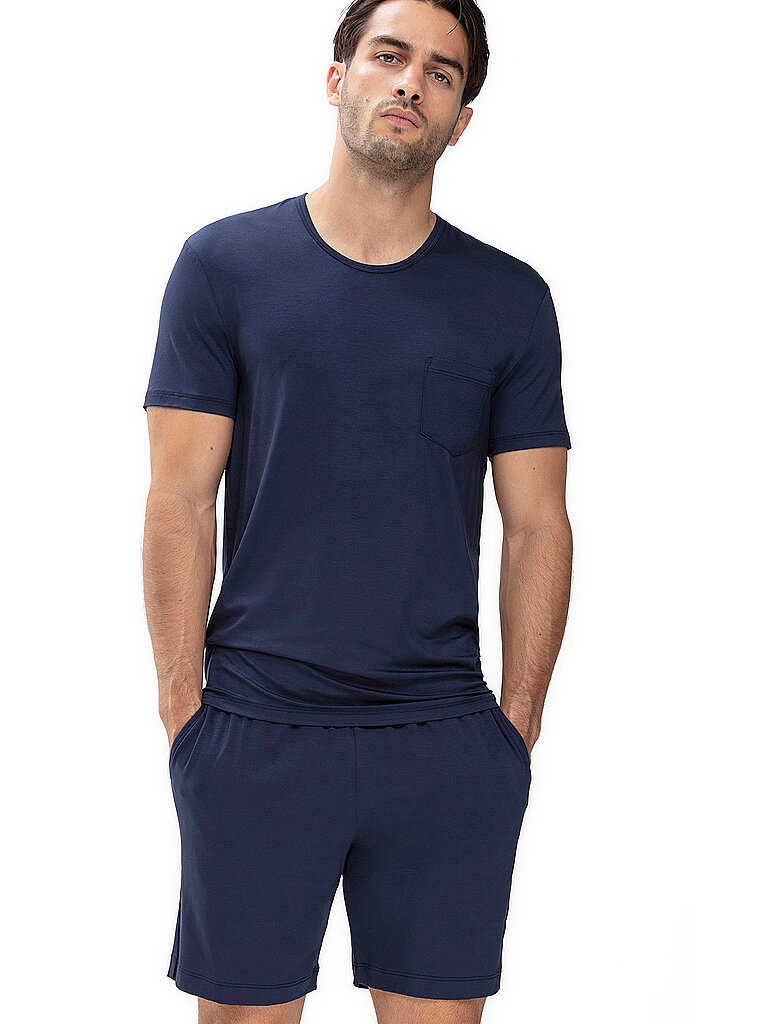 MEY Pyjamashirt blau | S