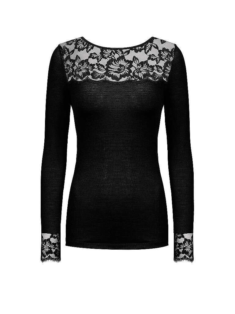 MEY Langarmshirt - Loungeshirt WOOL LOVE schwarz schwarz | XXS/XS