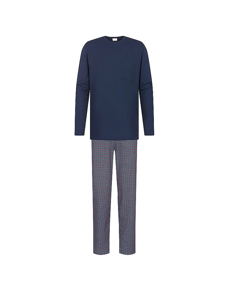 Mey Nachtwäsche Serie Red Tile Herren Schlafanzüge lang Yacht Blue (XL)