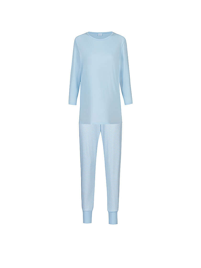 MEY Pyjama SIMPLE STRIPES alice blue hellblau | 38