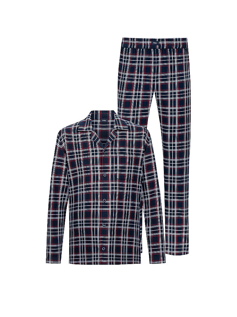 MEY Pyjama FLANADIAN yacht blue dunkelblau | L