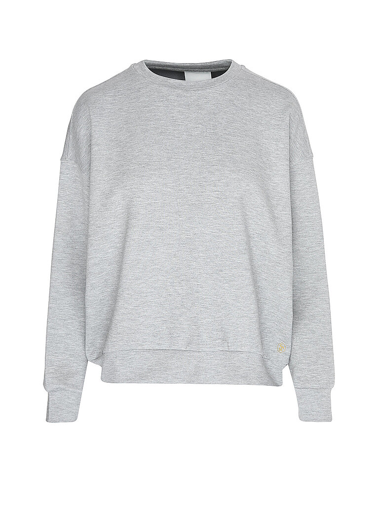 MEY Loungewear Sweater PURE SOFTNESS silver grey melange hellgrau | L