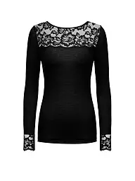 MEY | Langarmshirt - Loungeshirt LOVE | schwarz