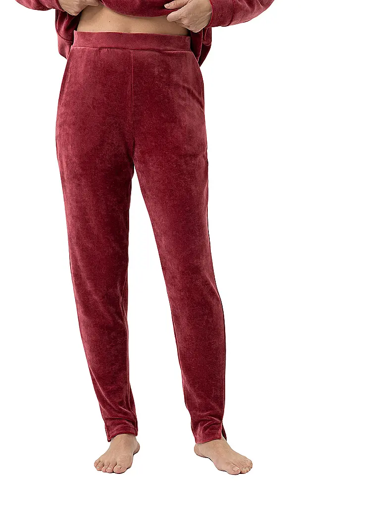 MEY | Loungewear Hose VELVET DREAM | dunkelrot