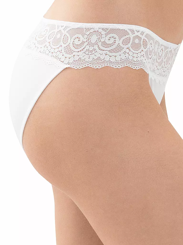 MEY | Mini Slip Amorous Weiss | schwarz