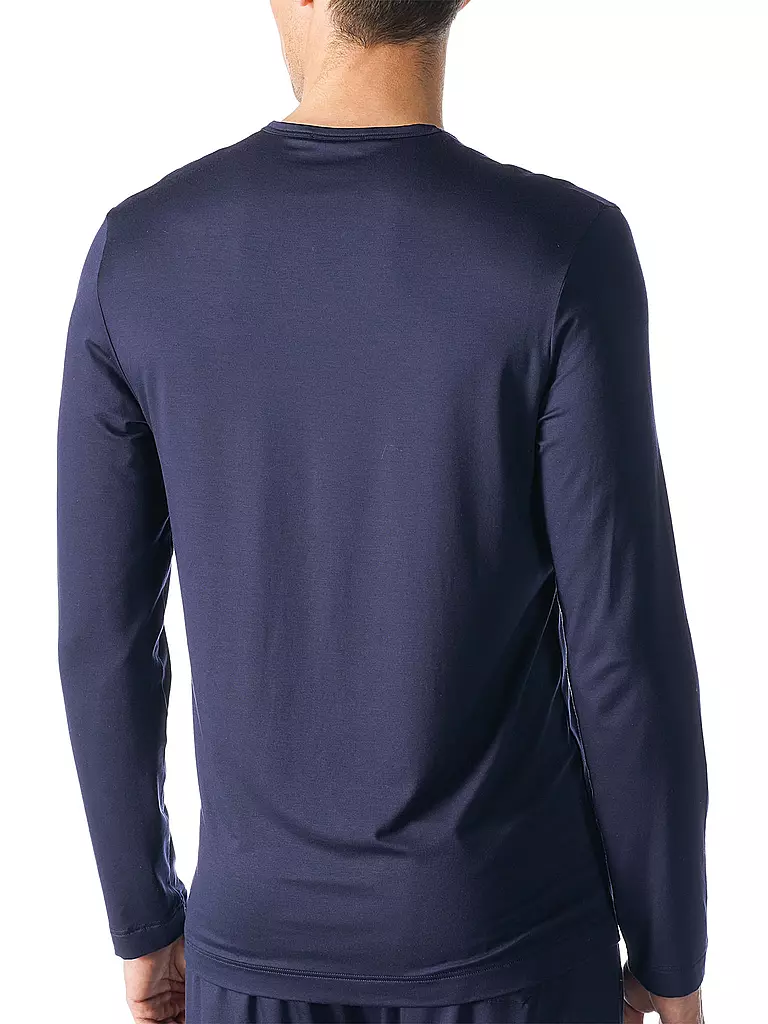 MEY | Pyjama Langarmshirt JEFFERSON yacht blue | grau