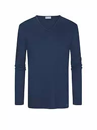 MEY | Pyjama Langarmshirt MELTON | Blau