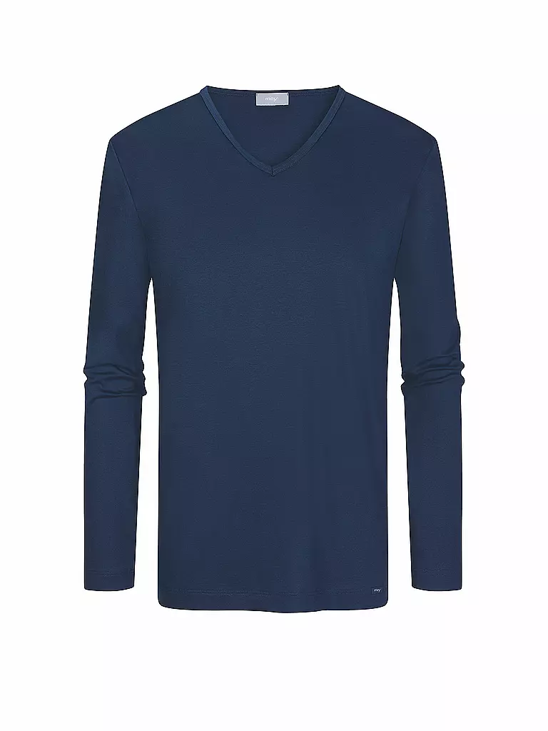 MEY | Pyjama Langarmshirt MELTON | blau