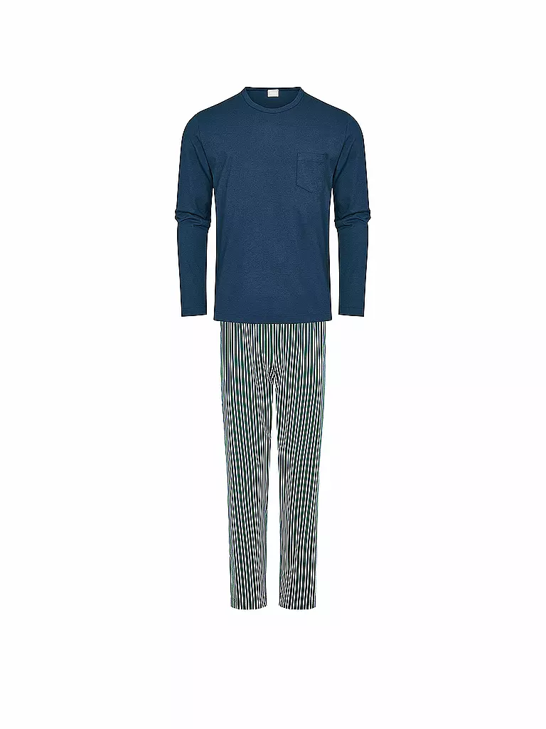 Mey 65630-668 Jefferson Blue Solid Colour Pyjama Top, Quartz Melange