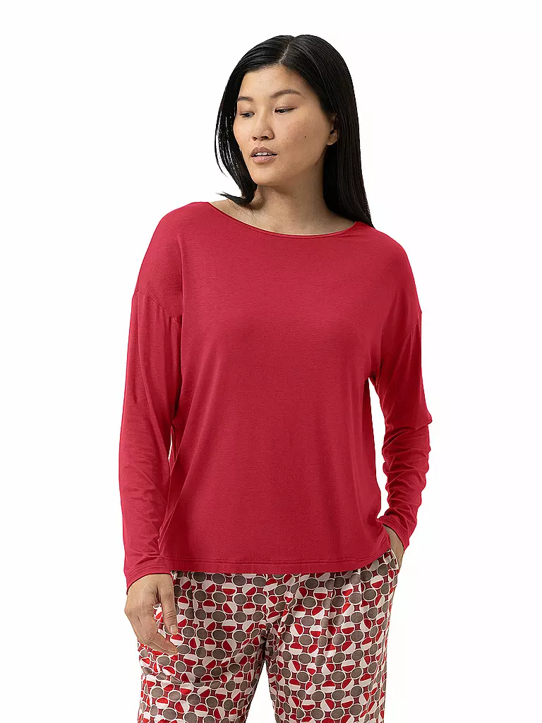 MEY | Pyjamashirt PURE CHIC | rot
