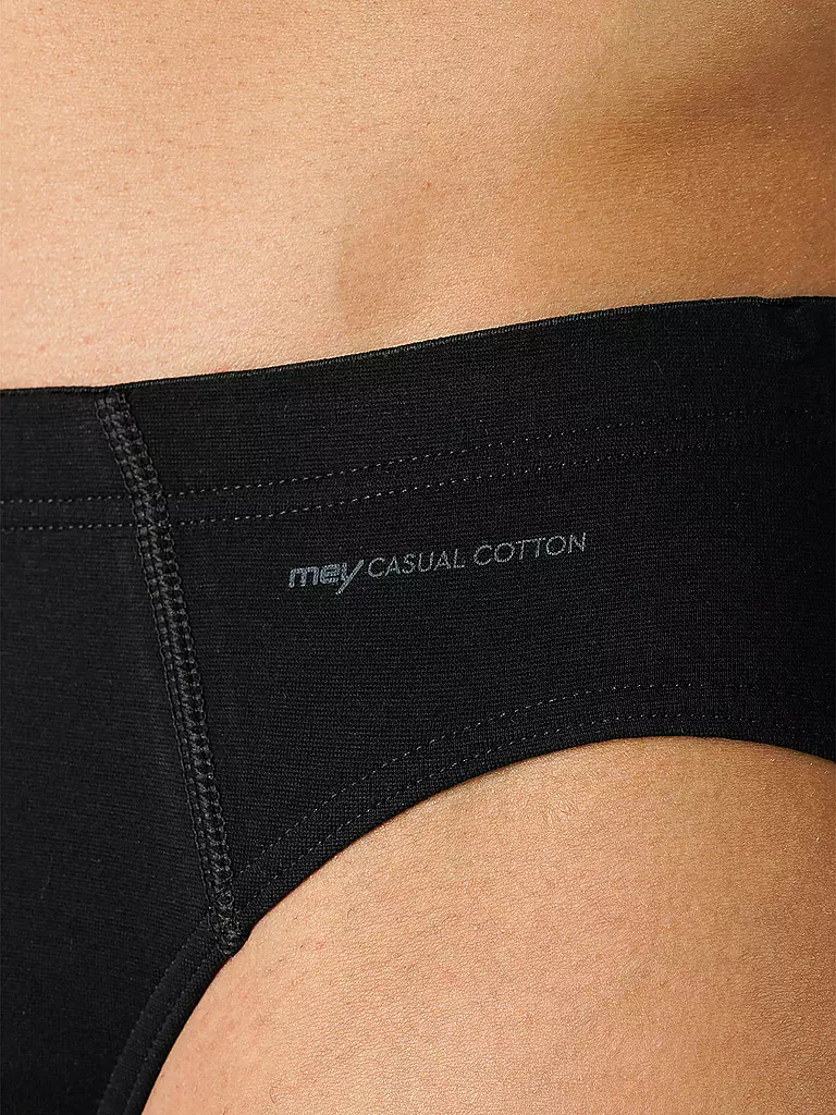 MEY | Slip Casual Cotton Schwarz | weiss