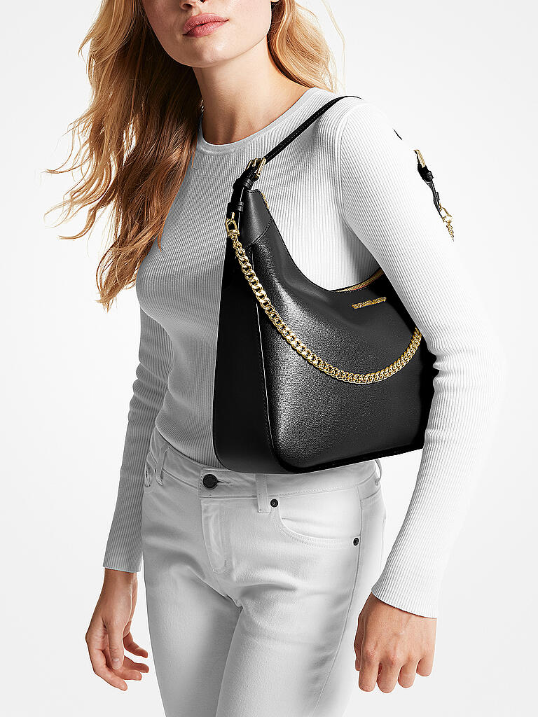 MICHAEL KORS | Ledertasche - Hobo Bag WILMA L | schwarz