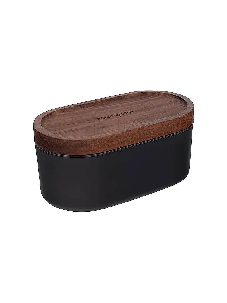 MICROPLANE | Handreibe mit Auffangbehälter Anthrazit / Walnuss | Grau