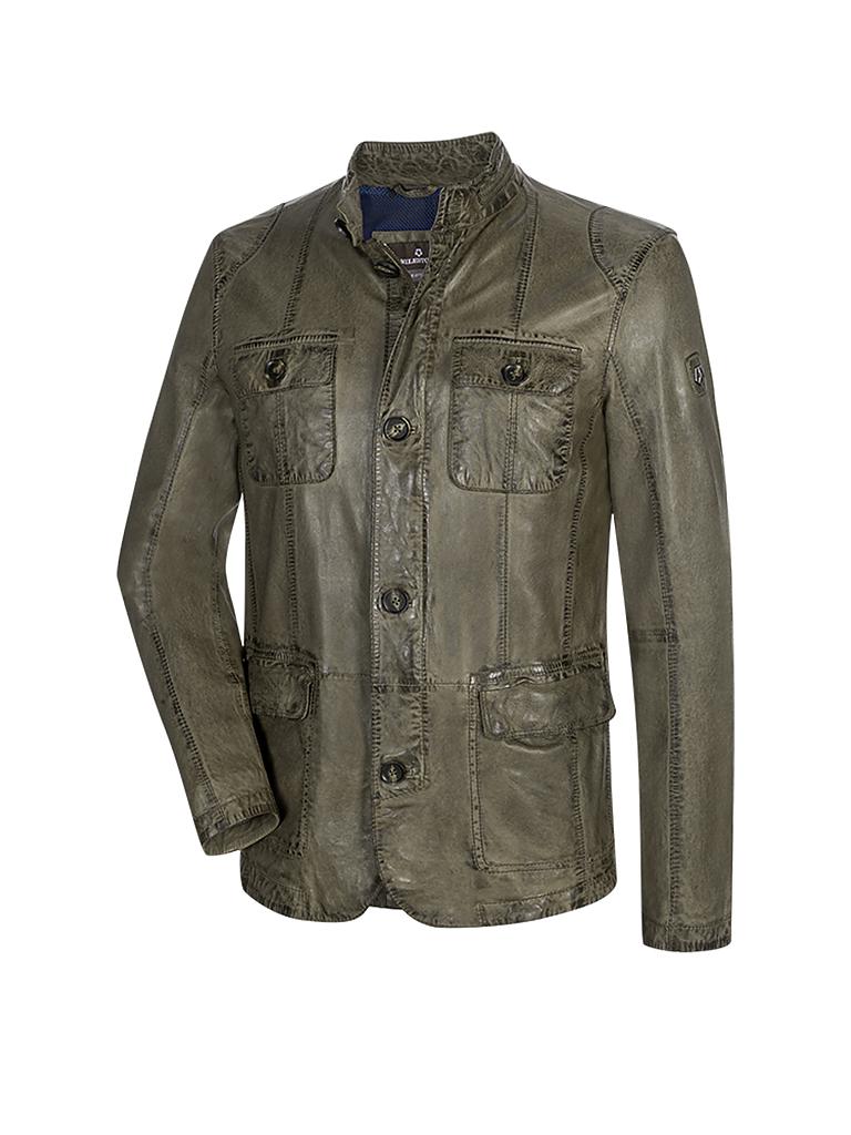 MILESTONE Lederjacke - Fieldjacket olive | 54