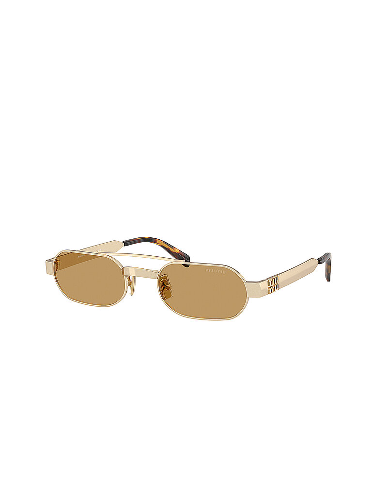 Miu Miu Damen Miu Miu MU B52S 22M10Y Sonnenbrillen Metall Gold Braun Rund Normal