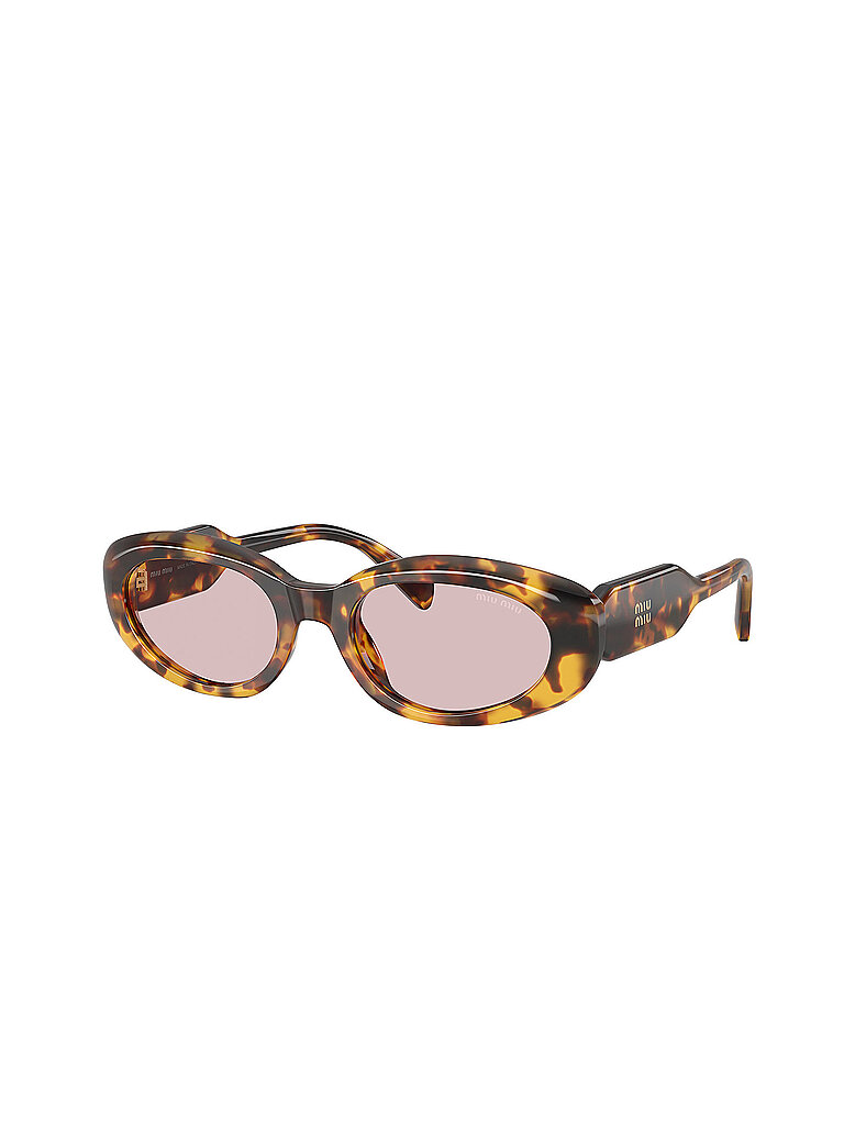 Miu Miu Damen Miu Miu MU C01S 14L4I0 Sonnenbrillen Acetat Schildkröte Rosa Rund Normal