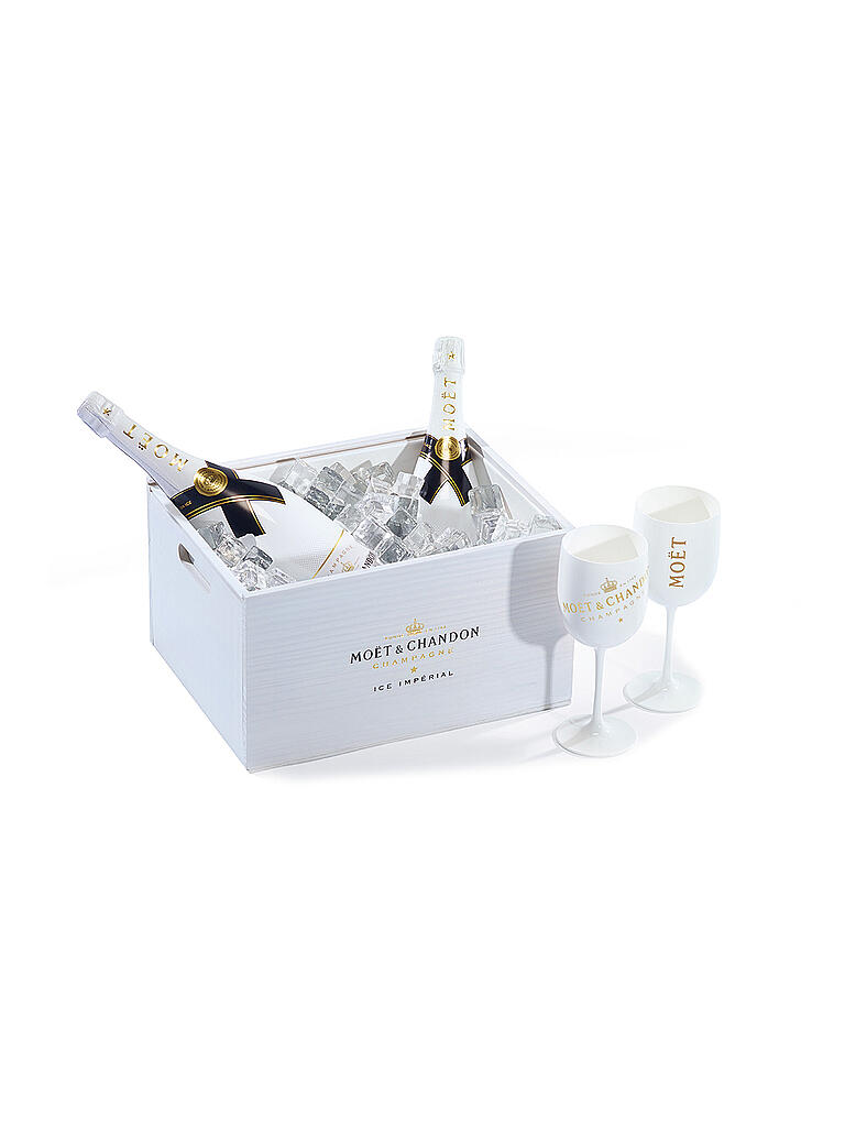 MOET | Brut Ice Imperial 2x0,75l mit 4 Champagnergläser | keine Farbe