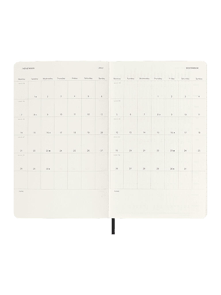 MOLESKINE Classic Kalender Deutsch 2022 Schwarz keine Farbe