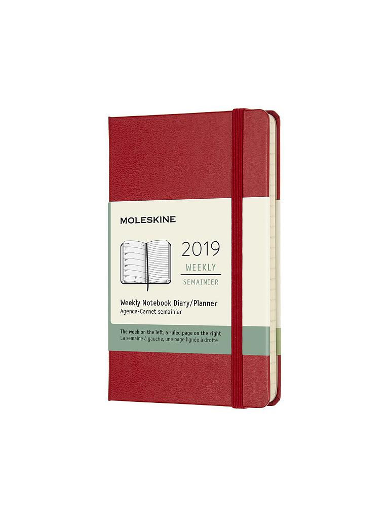 MOLESKINE | Kalender - Weekly Notebook Pocket HC Scarlet Red 2019 | keine Farbe