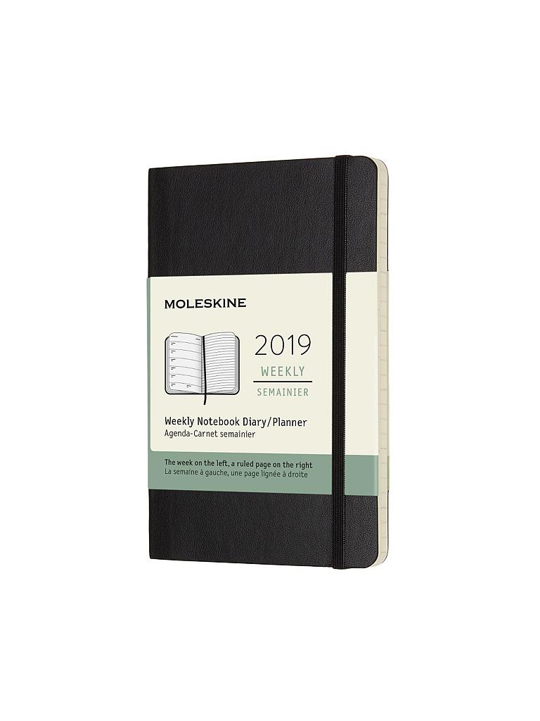 MOLESKINE Kalender Weekly Notebook Pocket SC Black 2019 schwarz