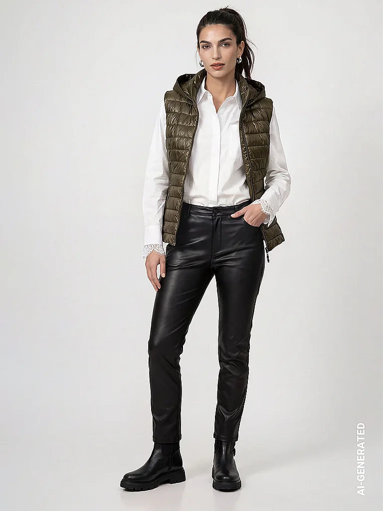 MONARI Gilet trapuntato oliva | 36