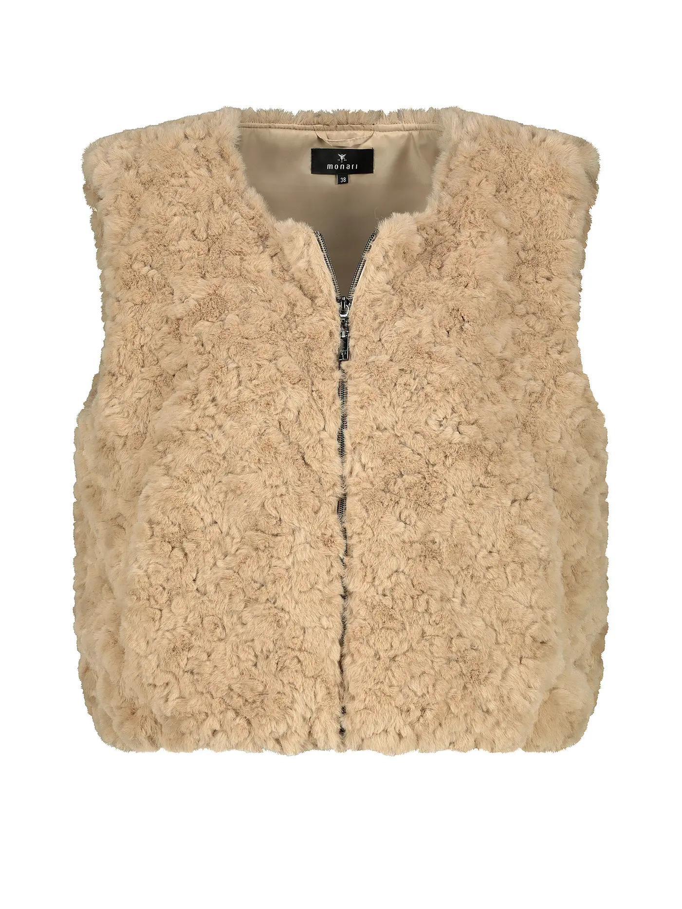 MONARI | Gilet in Felloptik  | camel