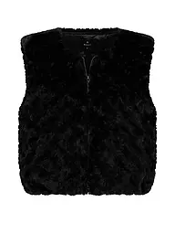 MONARI | Gilet in Felloptik  | schwarz