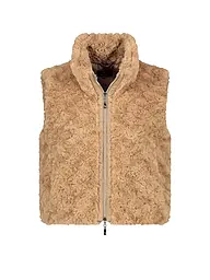 MONARI | Gilet in Felloptik  | hellbraun