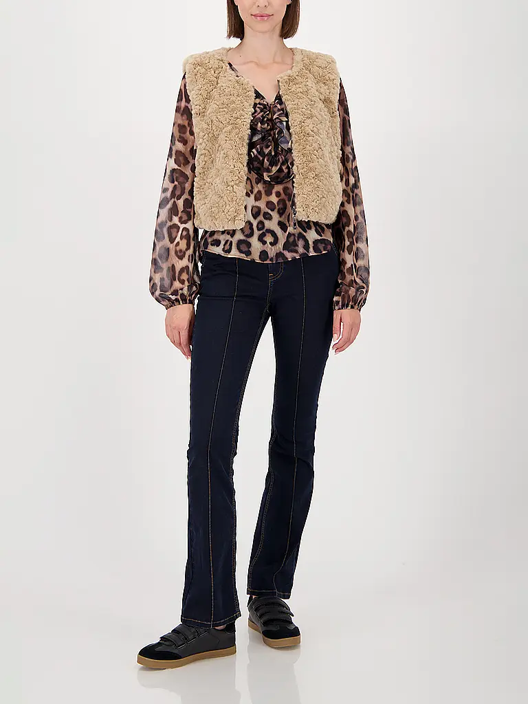 MONARI | Gilet in Felloptik  | camel