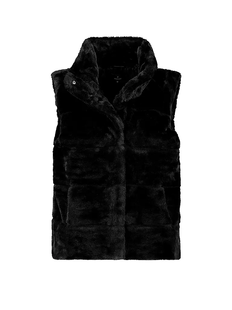 MONARI | Gilet in Felloptik | schwarz