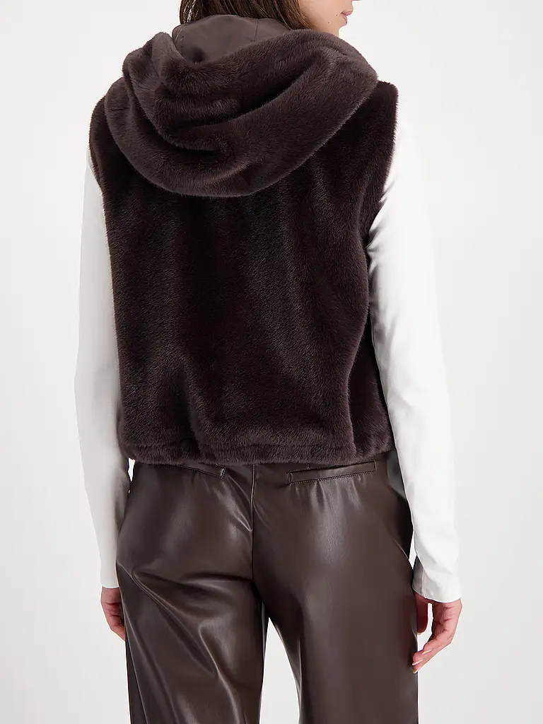 MONARI | Gilet in Felloptik | braun
