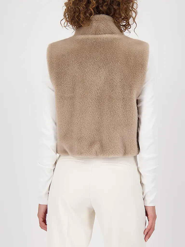 MONARI | Gilet in Felloptik | beige