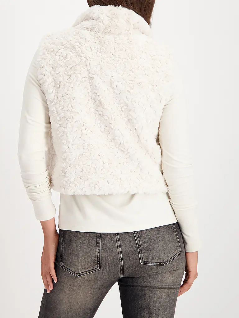 MONARI | Gilet in Felloptik | creme