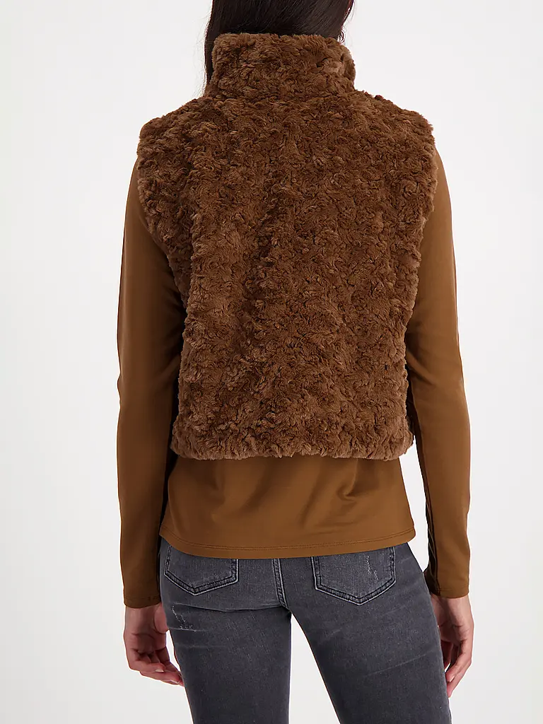 MONARI | Gilet in Felloptik | braun