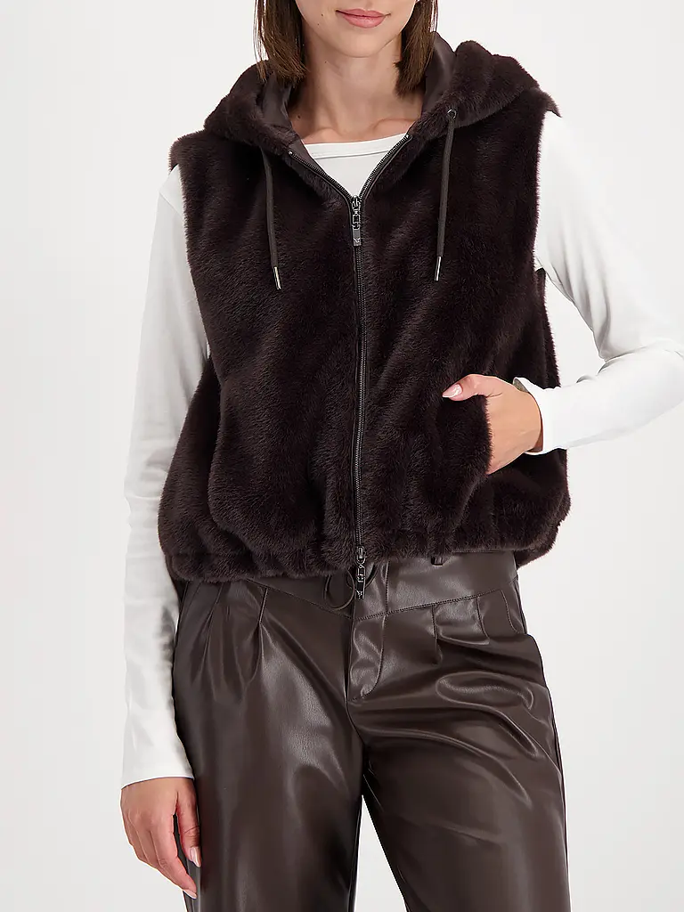 MONARI | Gilet in Felloptik | braun