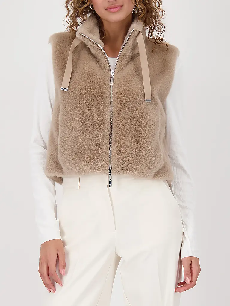 MONARI | Gilet in Felloptik | beige