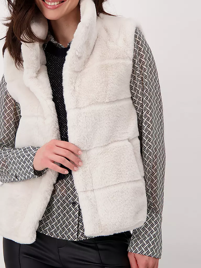 MONARI | Gilet in Felloptik | beige