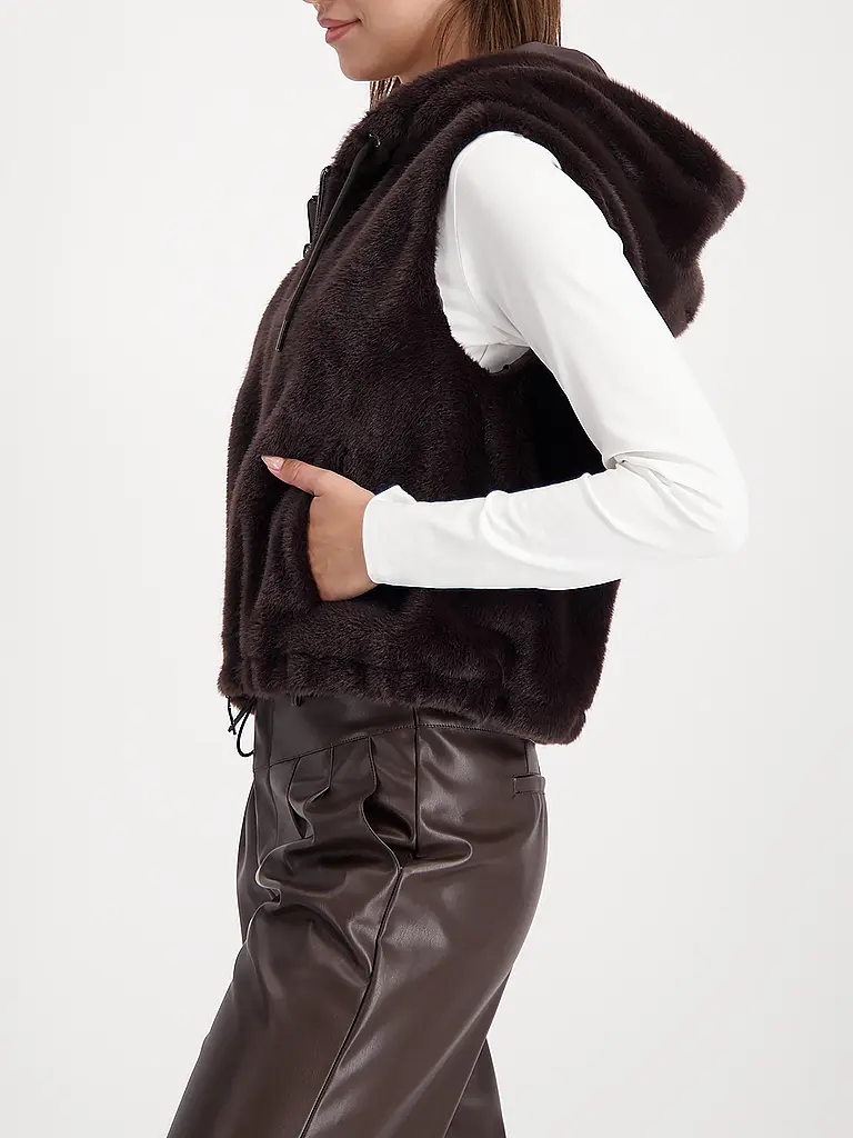 MONARI | Gilet in Felloptik | braun