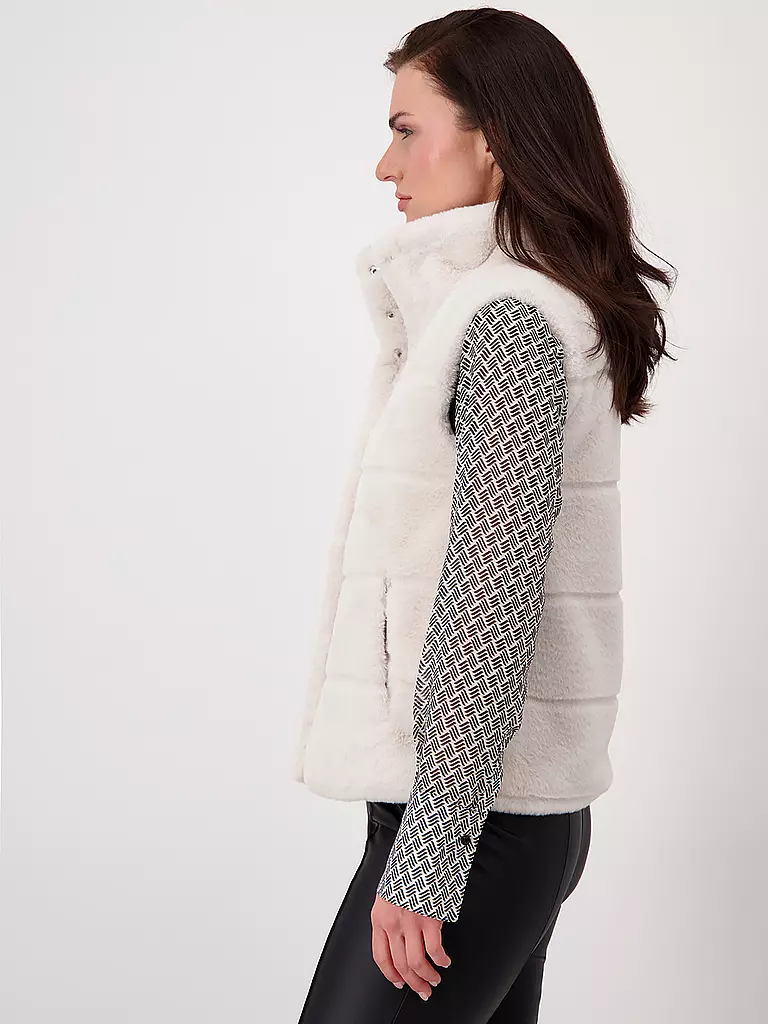 MONARI | Gilet in Felloptik | beige