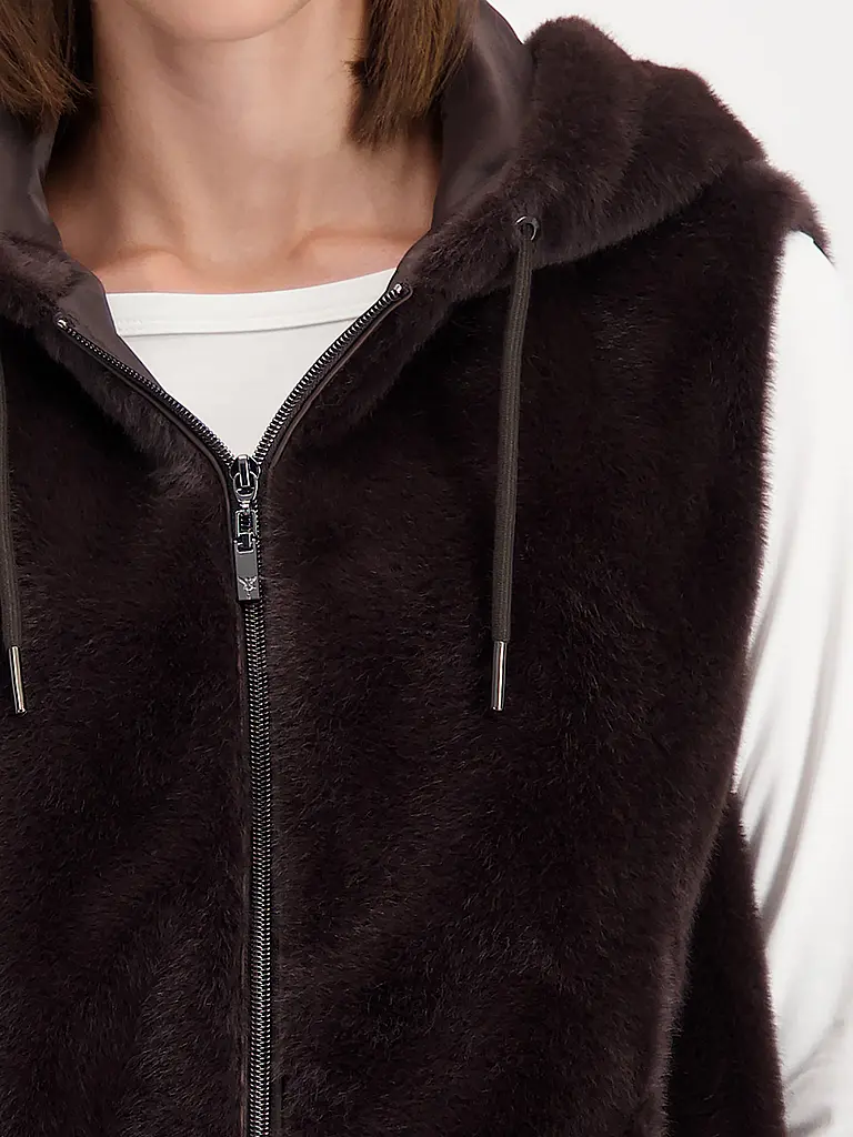 MONARI | Gilet in Felloptik | braun